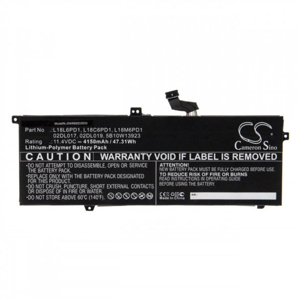 Utángyártott Lenovo 02DL017 02DL019 5B10W13923 4150mAh 11.4V Li-po laptop akkumulátor