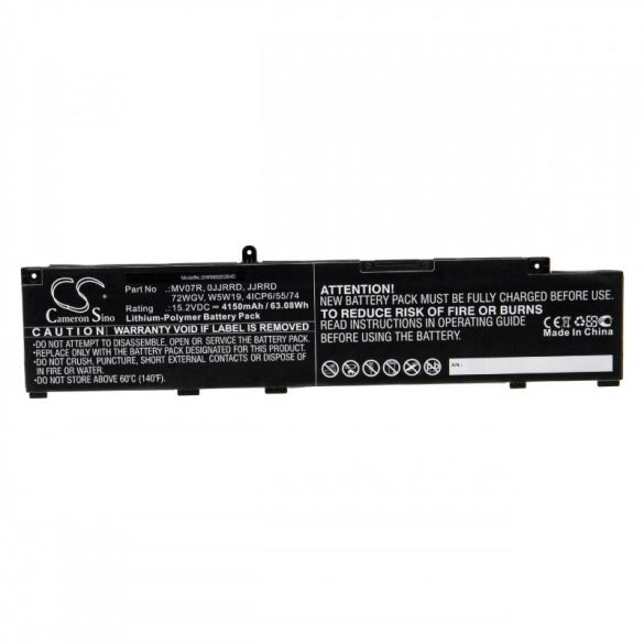 Utángyártott Dell 0JJRRD 4ICP6/55/74 72WGV 4150mAh 15.2V Li-po laptop akkumulátor