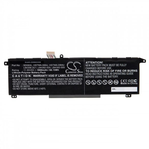 Utángyártott HP HSTNN-089U HSTNN-DB9U 5900mAh 11.55V Li-po laptop akkumulátor