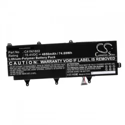   Utángyártott Asus 0B200-03140100 C41N1802 4850mAh 15.4V Li-po laptop akkumulátor - VHBW