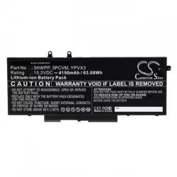   Utángyártott Dell 3HWPP 3PCVM YPVX3 4150mAh 15.2V Li-ion laptop akkumulátor - VHBW