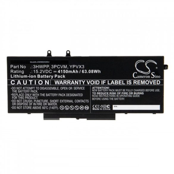 Utángyártott Dell 3HWPP 3PCVM YPVX3 4150mAh 15.2V Li-ion laptop akkumulátor