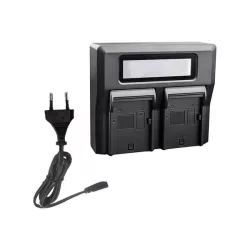   Kétágyas utángyártott akkutöltő LCD kijelzővel Sony NP-FW50