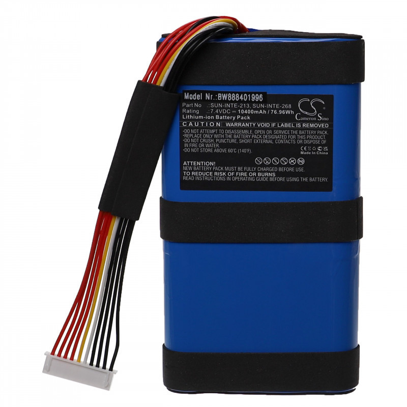   Utángyártott JBL SUN-INTE-213 SUN-INTE-268 10400mAh 7.4V Li-ion hordozható hangszóró akkumulátor