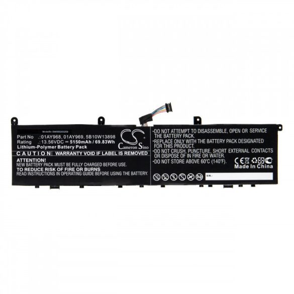 Utángyártott Lenovo 01AY968 01AY969 5150mAh 13.56V Li-po laptop akkumulátor