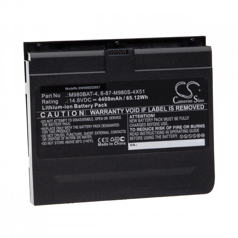   Utángyártott Clevo 6-87-M980S-4X51 M980BAT-4 4400mAh 14.8V Li-ion laptop akkumulátor