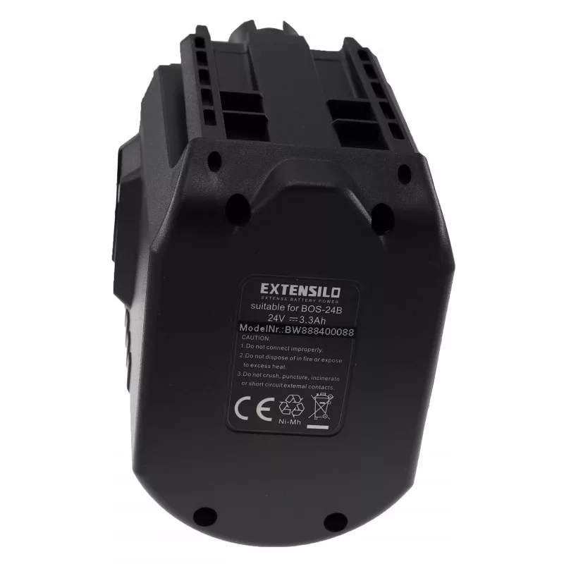 Szerszámgép utángyártott akkumulátor Bosch 1617334082 2607335082 3300 mAh 24 V NiMH Szerszámgép utángyártott akkumulátor Bosch 1617334082 2607335082 3300 mAh 24 V NiMH