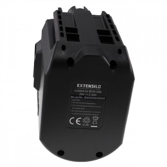 Szerszámgép utángyártott akkumulátor Bosch 1617334082 2607335082 3300 mAh 24 V NiMH