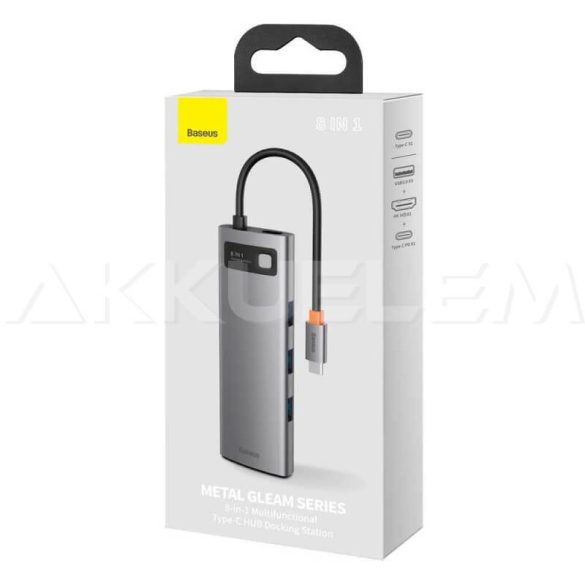 Baseus 8in1 USB-C adapter 3xUSB 3.0 / HDMI / USB-C PD / RJ45 + microSD/SD olvasó