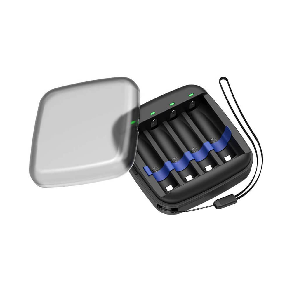 XTAR ET4S akkutöltő 1,2V NiMH/1,5V li-ion AA/AAA akkukhoz 0,5A USB-C