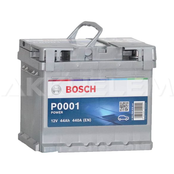 Bosch P0001 Power 12V 44Ah 440A autó akku JOBB+