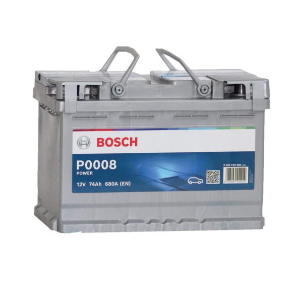 Bosch P0008 Power 12V 74Ah 680A autó akku JOBB+