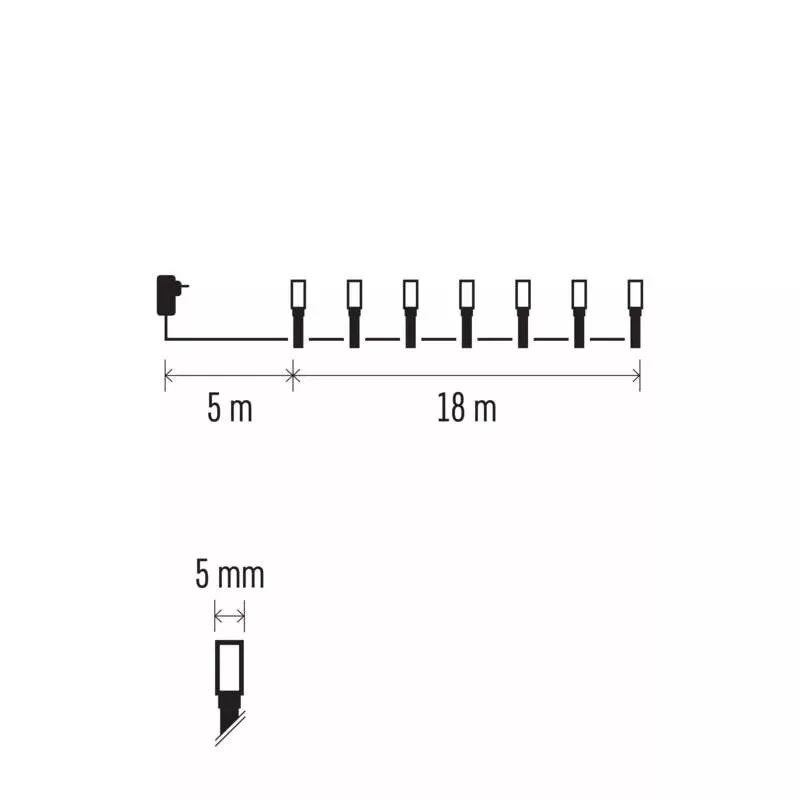 Karácsonyi fényfüzér 180LED 18m IP44 színes 8funkció D4AM09