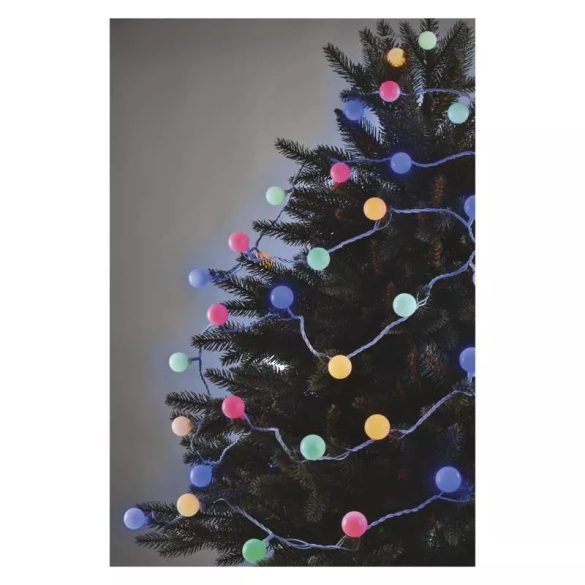 Karácsonyi fényfüzér 40LED 5+4m IP44 cherry színes D5AM01
