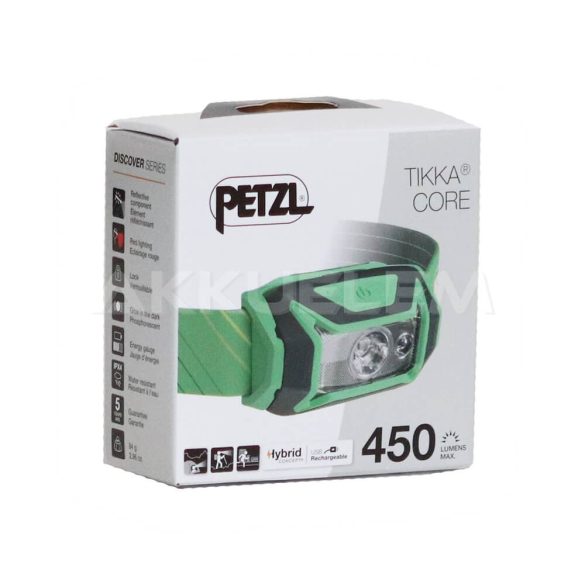 Petzl TIKKA CORE 450lm ZÖLD fejlámpa E067AA02