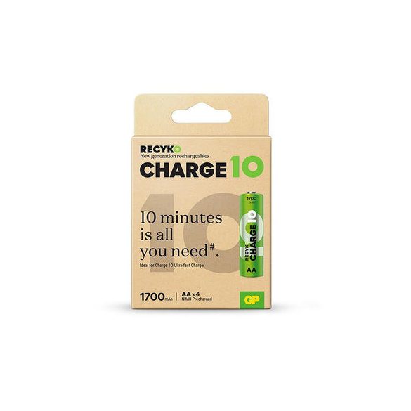 GP ReCyko Charge10 AA 1700mAh 1,2V Ni-MH akku (10 perc alatt tölthető) ár/db