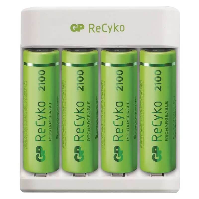 GP Recyko E411 akkutöltő powerbank + 4db 2100mAh AA + 4db 850mAh AAA akkumulátorok
