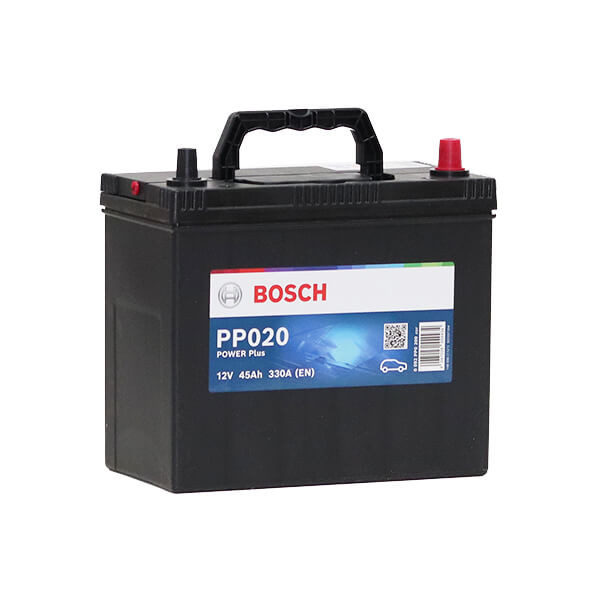   Bosch PP020 Power Plus 12V 45Ah 330A autó akku Asia vékony JOBB+
