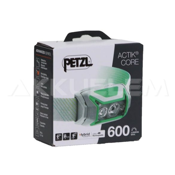 PETZL ACTIK CORE 600lum zöld fejlámpa E065AA02