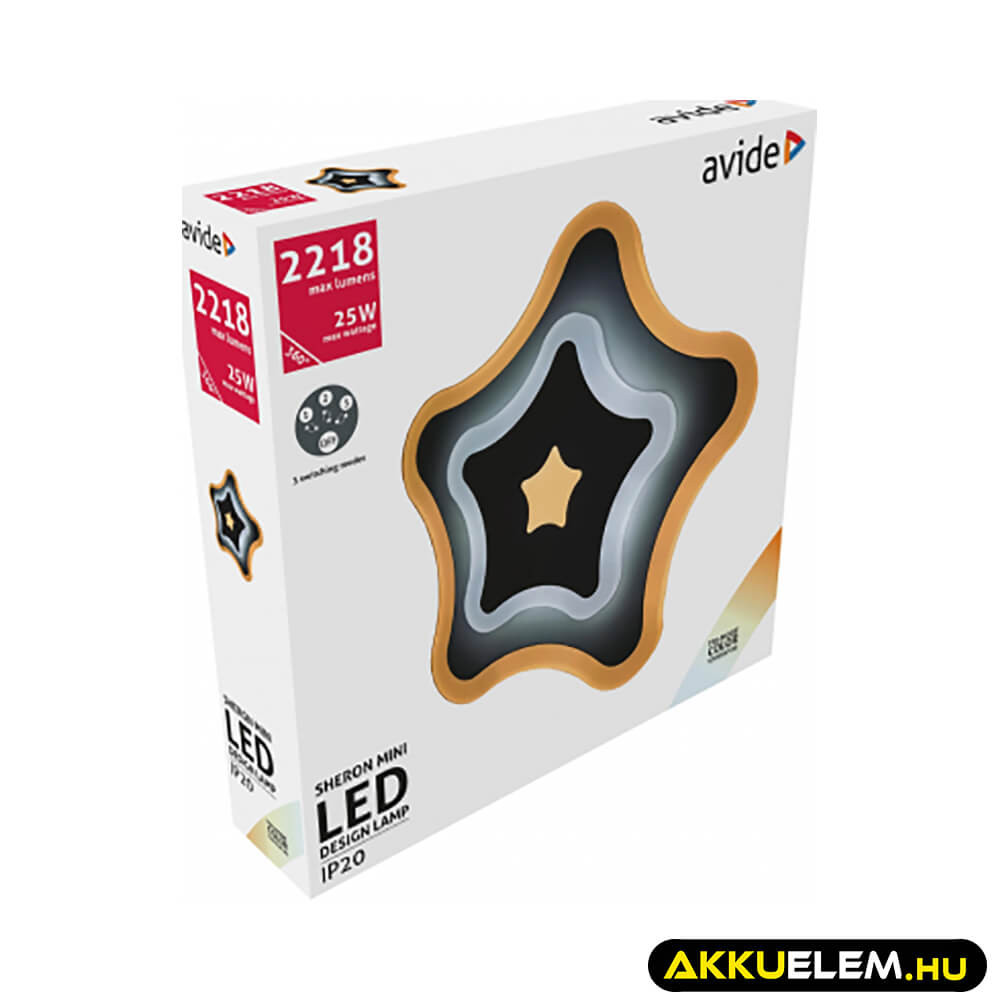Avide Design lámpa fali Oyster Sheron mini 3 kapcsolási mód 25W 2218lm