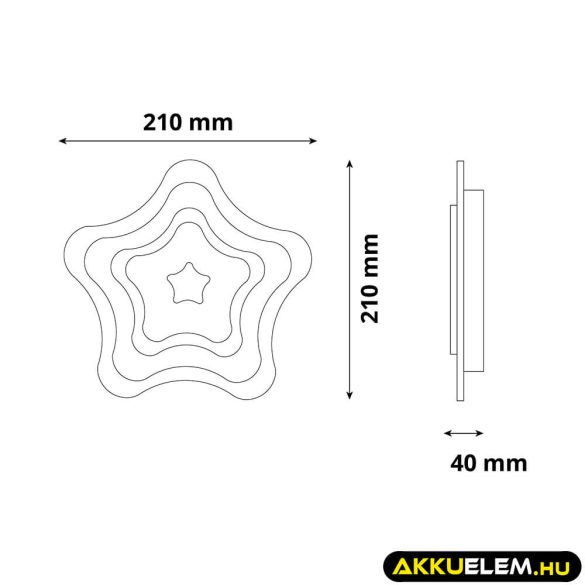Avide Design lámpa fali Oyster Sheron mini 3 kapcsolási mód 25W 2218lm