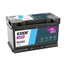   EXIDE Start-Stop AGM EK820 82Ah 800A autó akkumulátor JOBB+