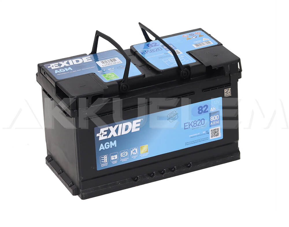 EXIDE Start-Stop AGM EK820 82Ah 800A autó akkumulátor JOBB+