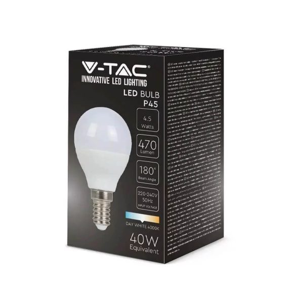 V-TAC E14 2142501 P45 Opál 4,5W 3000K 470lm 180°