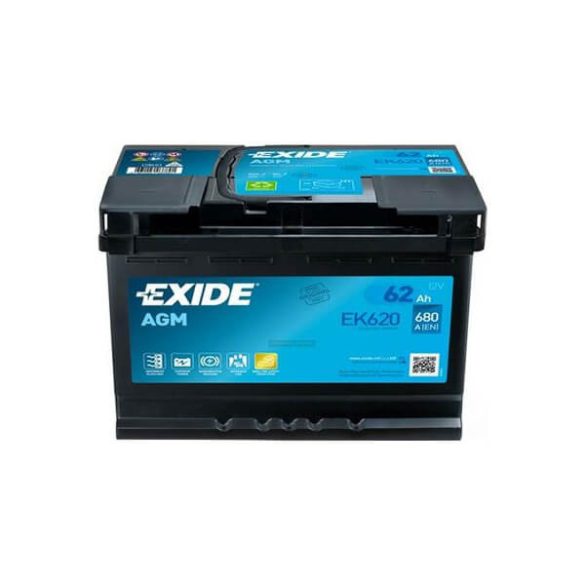 EXIDE Start-Stop AGM EK620 12V 62Ah 680A autó akkumulátor JOBB+