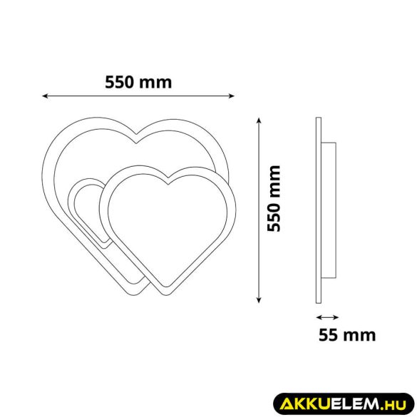 Avide DESIGN lámpa mennyezeti COEUR 55W 5228 lumen, távirányítóval