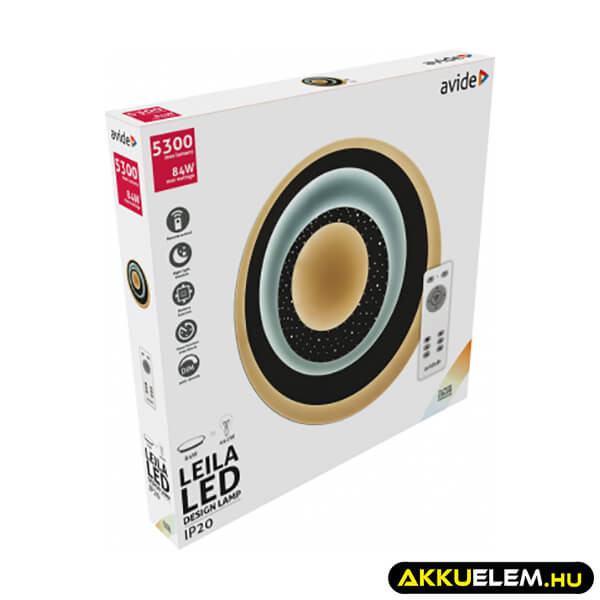 Avide DESIGN lámpa 5300lm mennyezeti LEILA 84W távirányítóval
