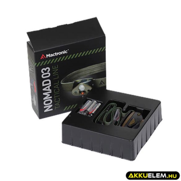 MacTronic Nomad 03 fejlámpa 3*AAA 340lum Cree XP-L LED + piros/zöld/kék