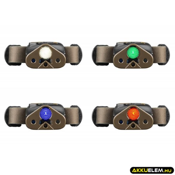 MacTronic Nomad 03 fejlámpa 3*AAA 340lum Cree XP-L LED + piros/zöld/kék