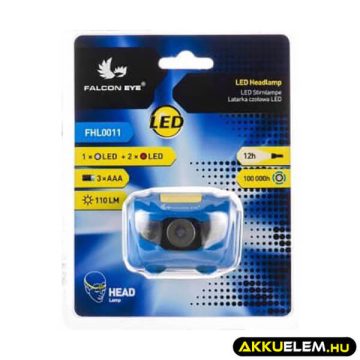   Falcon Eye fejlámpa 3xAAA (nem tartozék) 110lm 3W +2piros 40.5g