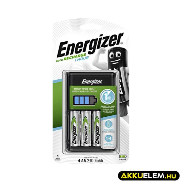 Energizer 1 órás töltő 4*2300mAh AA akkuval 1/4 akku töltésére