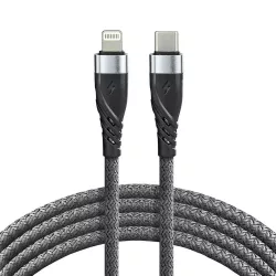   everActive USB-C/iPhone kábel 20W 1 m szürke szőtt CBB-1CIG