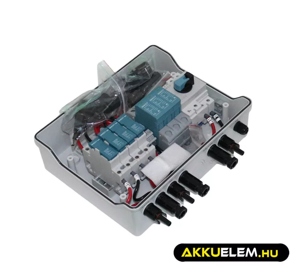 Qoltec kiegészítő - készre szerelt DC doboz - 2 string be - 1 string ki