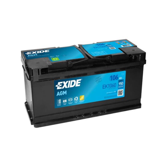 EXIDE Start-Stop AGM EK1060 106Ah 950A autó akkumulátor JOBB+