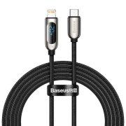Baseus kábel USB-C - iPhone 1m fekete 20W kijelzővel