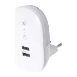   Entac Éjjelifény lámpa 3000K fényerőszabályzós 2xUSB aljzattal