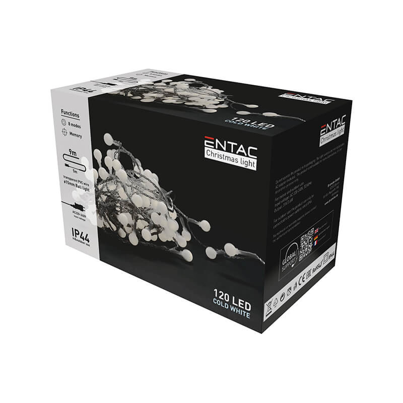 Karácsonyi LED fényfüzér 120led multi 15mm CW