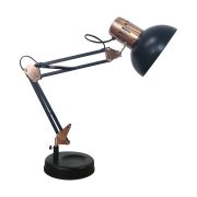   Avide Basic Asztali Lámpa Vintage Fekete Teljes Fém Max.60W E27 LED (izzó nem tartozék!)