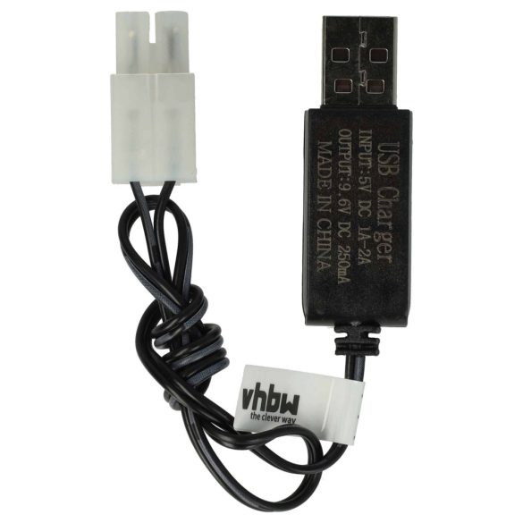 USB töltő kábel RC akku Tamiya csatlakozó, RC Model akkupakk- 60 cm 9.6 töltő