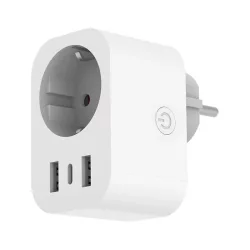   Hálózati adapter 1*EURO dugalj + 1*USB-C 2*USB-A 2.4A ki-be kapcsoló gombbal Tuya Google