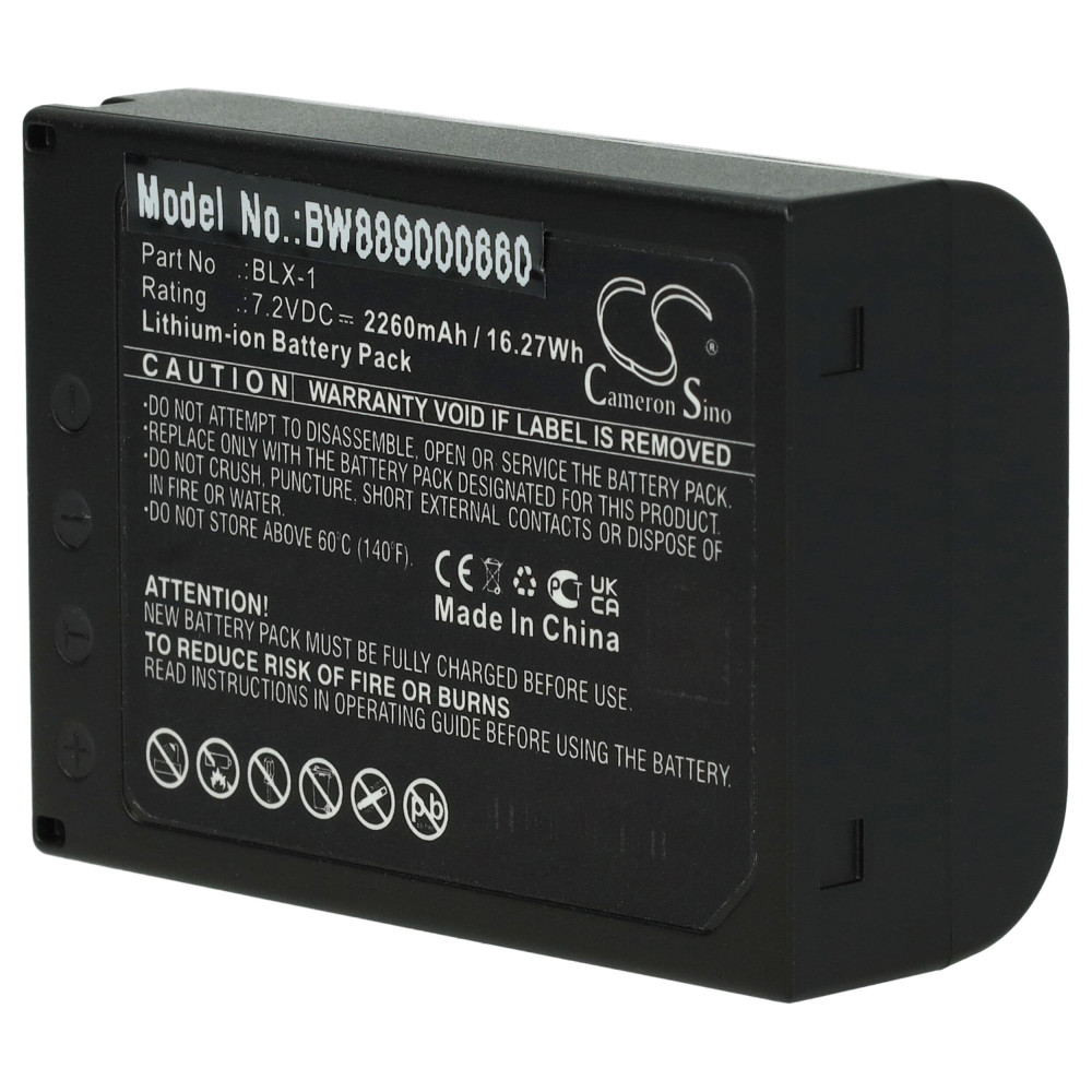 Olympus BLX-1 - 2260mAh, 7.2V, Li-ion kamera akku