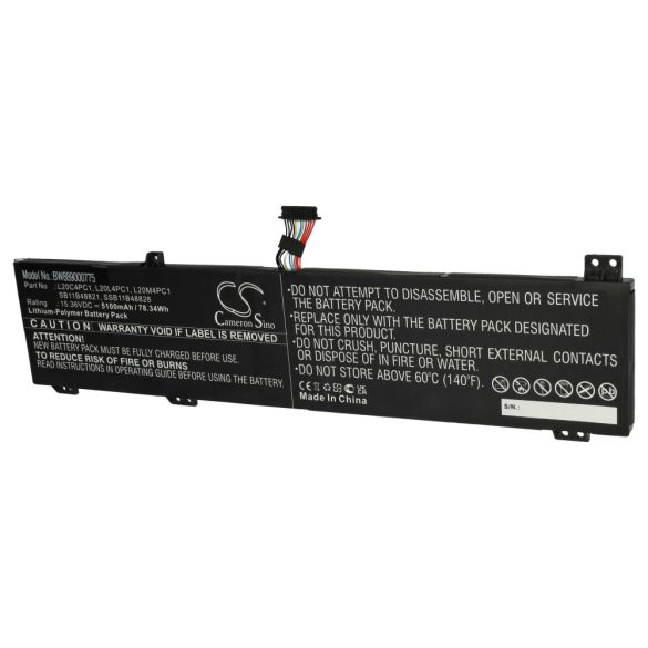 Lenovo L20L4PC1, L20M4PC1, L20C4PC1, SSB11B48821 - 5100mAh 15.36V Li-polymer notebook akku