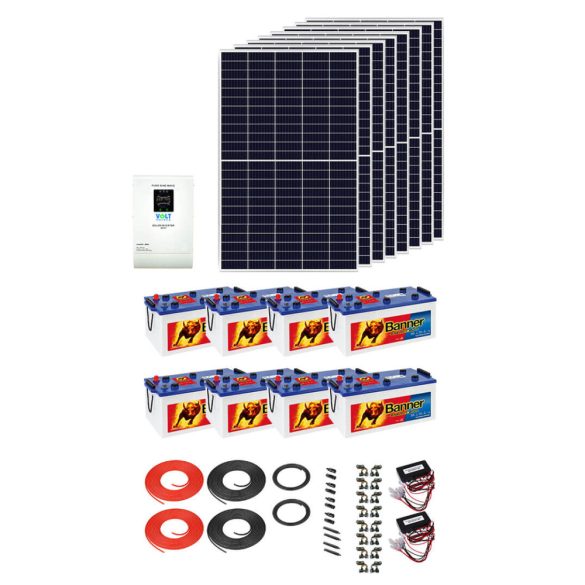 Napelem csomag 3240 Wp + SinusPro 3000S + 8xEnergyBull 230Ah