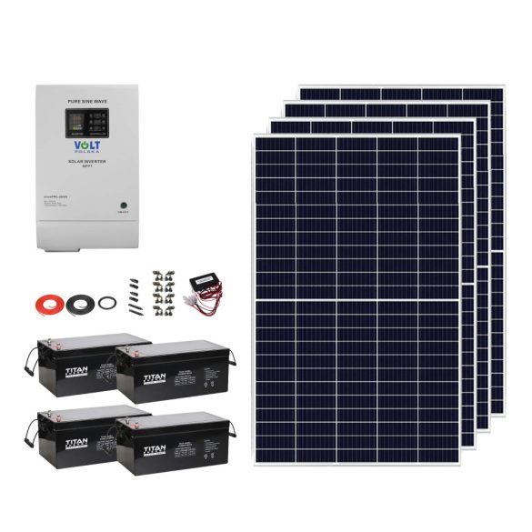 Napelem csomag 1600Wp + SinusPRO 3000S + 4xTitanCyclic 250Ah