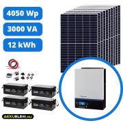   4050 W napelemes rendszer 500Ah/24V energiatárolóval + VM III 3000 inverter