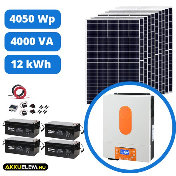 4050 W napelemes rendszer 500Ah/24V energiatárolóval + VM III 4000 TWIN inverter
